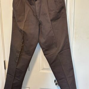 Men's Brown Pleated Trousers